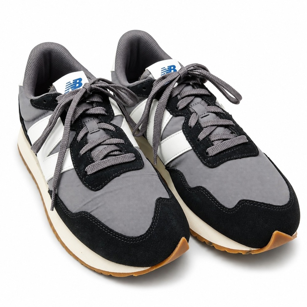 NEW BALANCE 237 Running Sneaker Mens Sz 13 Black Magnet White Sole Large Logo